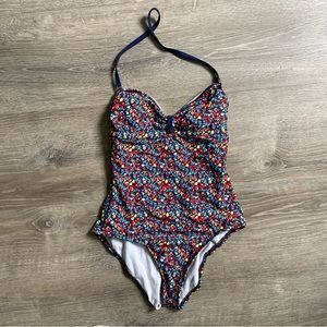Splendid Floral Halter One Piece Bathing Suit